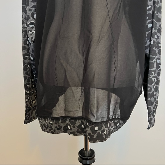 NWT seven7 grey leopard print with mesh back top - Picture 9 of 10